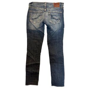 Big Star Womens 25R Legendary Blue Jeans Distressed Mid-Rise Straight Leg Denim